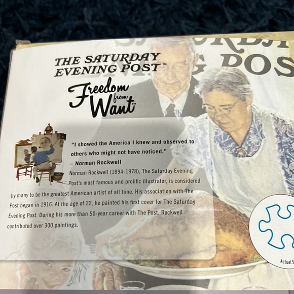 13 Norman Rockwell Freedom From Want 1000 PC Puzzle - Picture 3 of 3